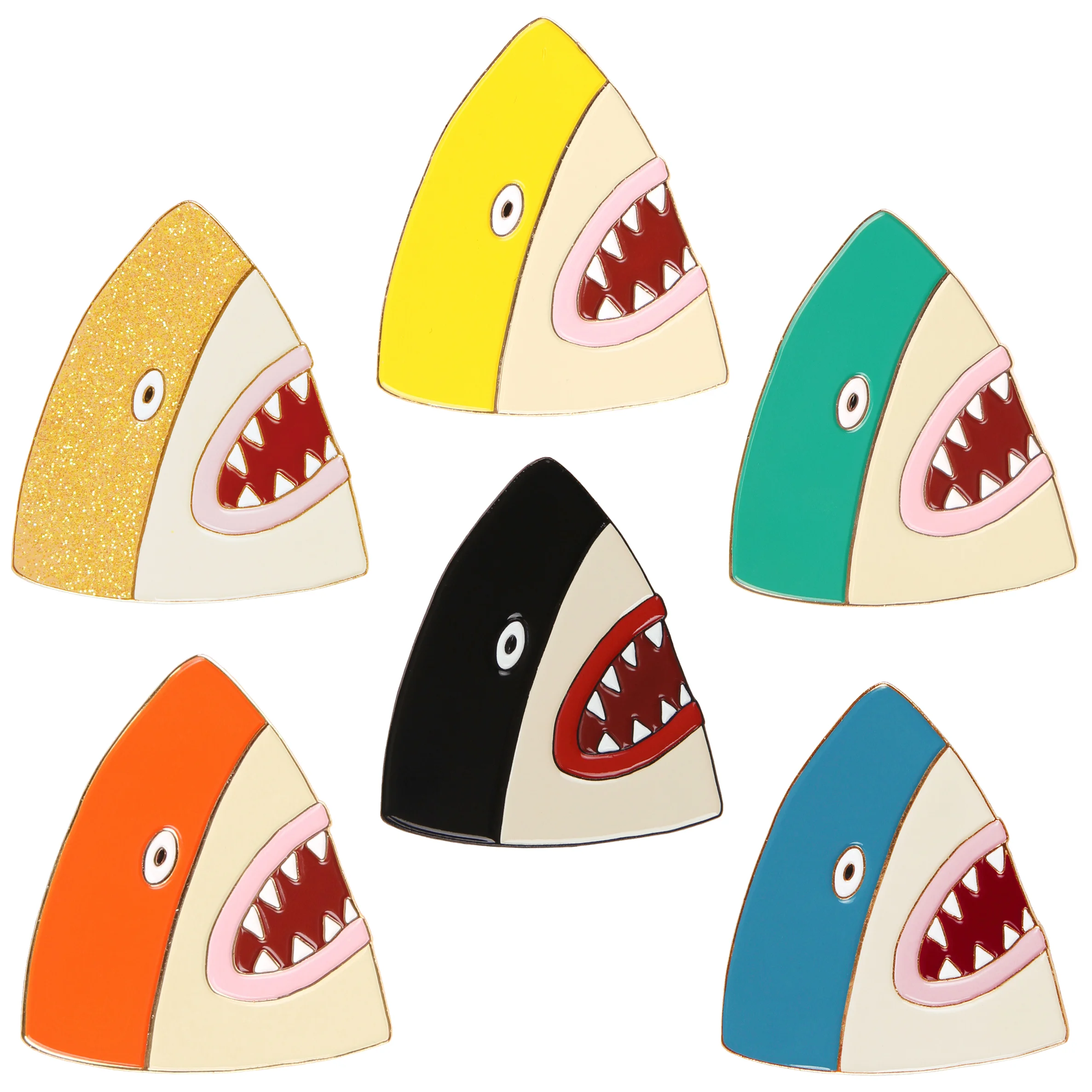 XL Shark Head Enamel Broaches - $7 - minimum order 10