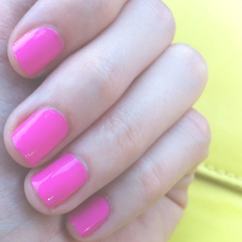Neon pink nails.. The colour is called 'Bombshell by Australis