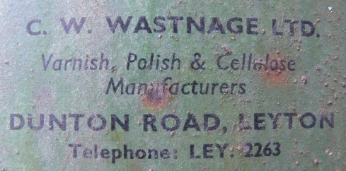 CW Wastnage Ltd label from 1940. 