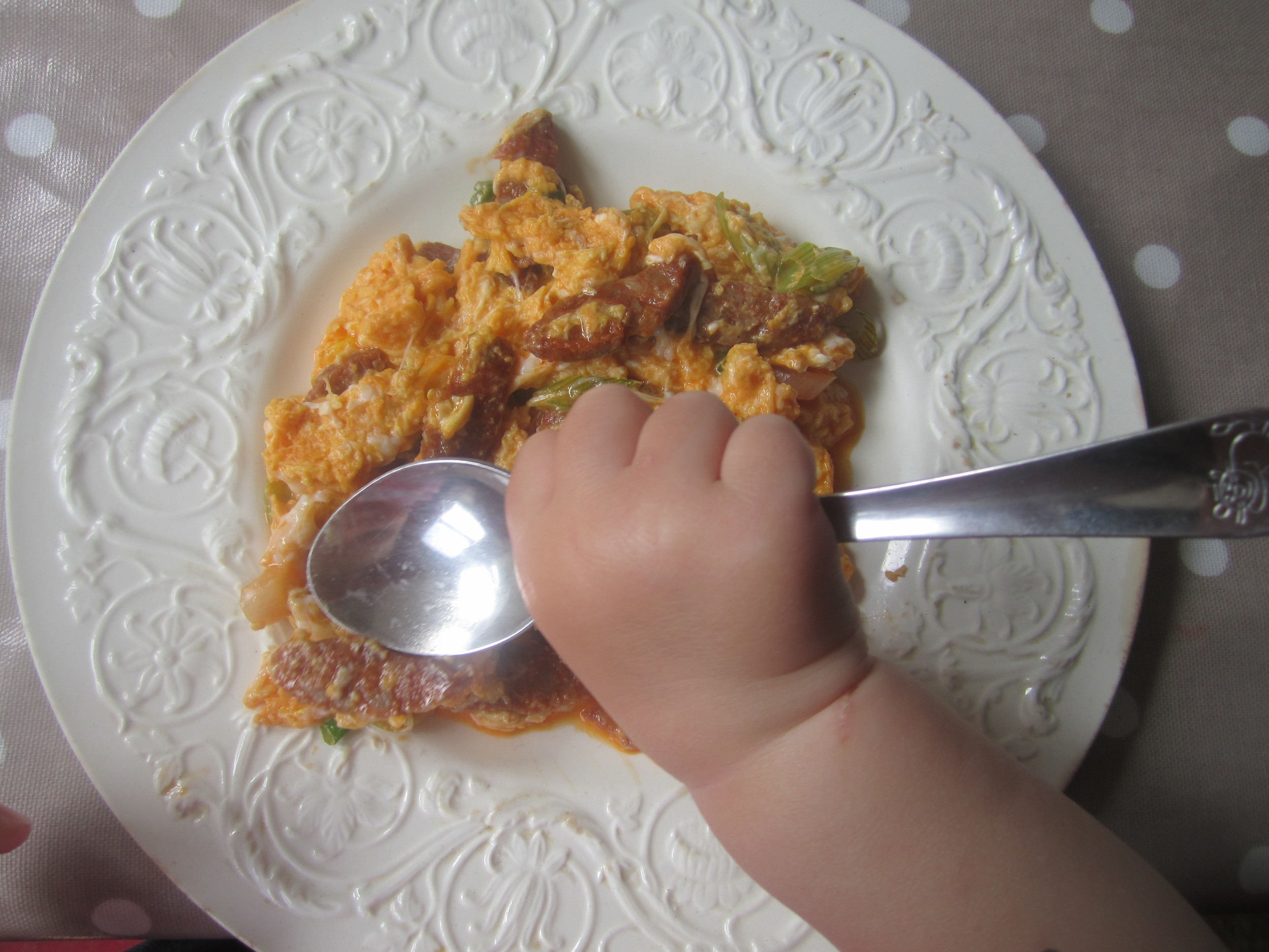 Keen on eggs is baby Dorothy 