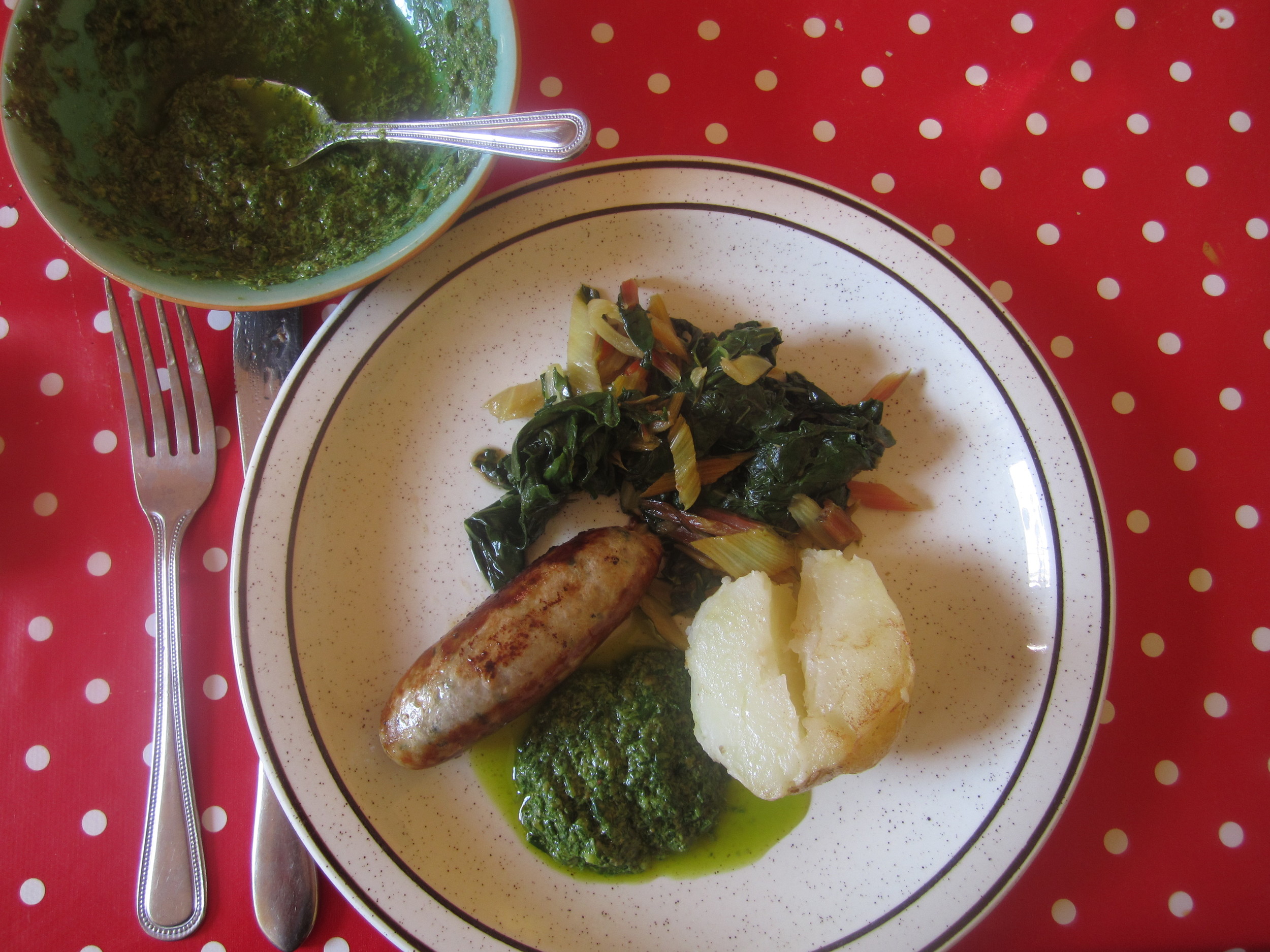 Sausage and Salsa Verde