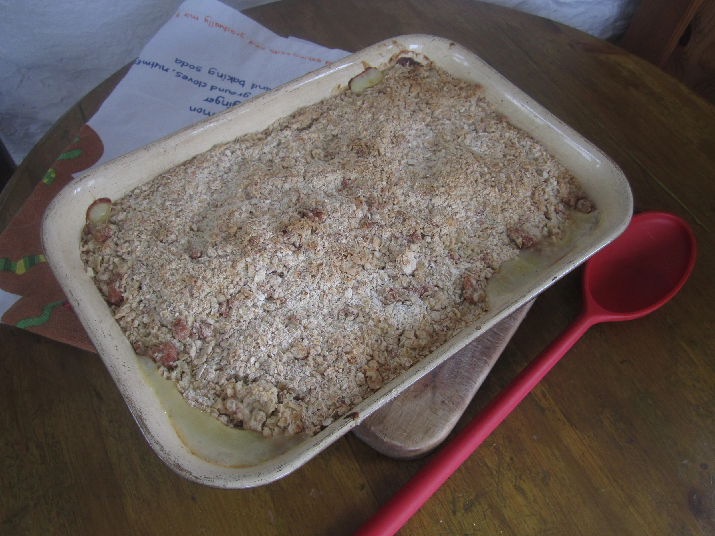 Sunday Lunch savoury crumble for my newly vegetarian daughter 