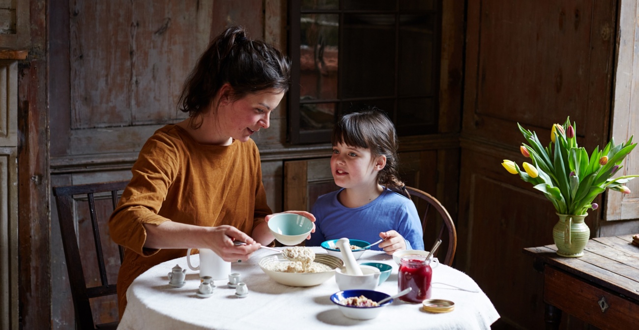 Grace and me in London for The Guardian.. #1 Breakfast 5 O CLOCK APRON