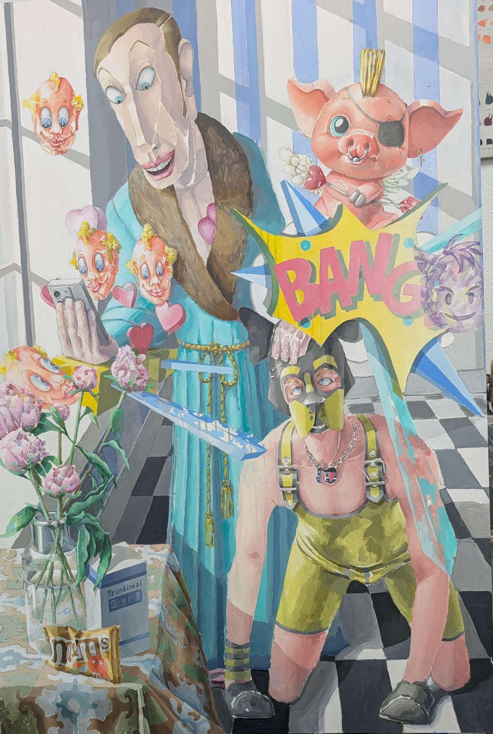 The first text. Homage to Vermeer. 150 x 90 cm.