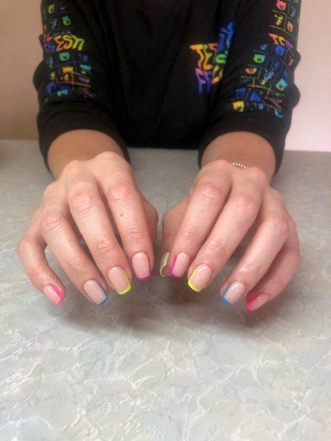 Fun Coloured French Mani