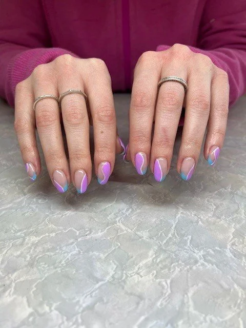 Natual Almond nails with nail art