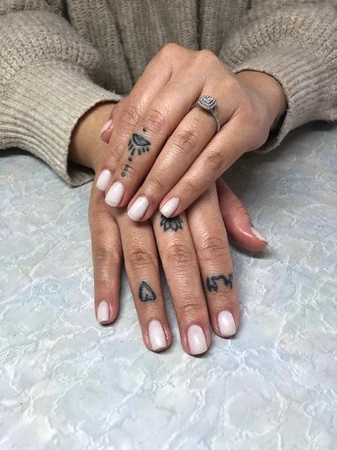 Short white natural nails