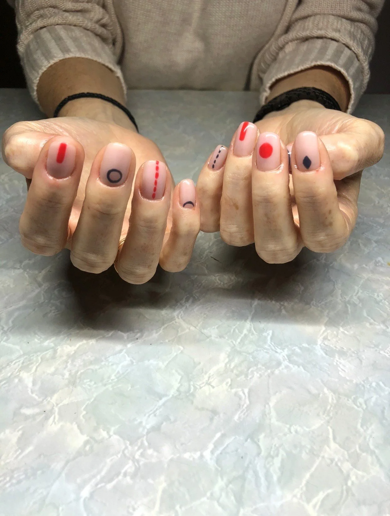 Gel manicure with nail art