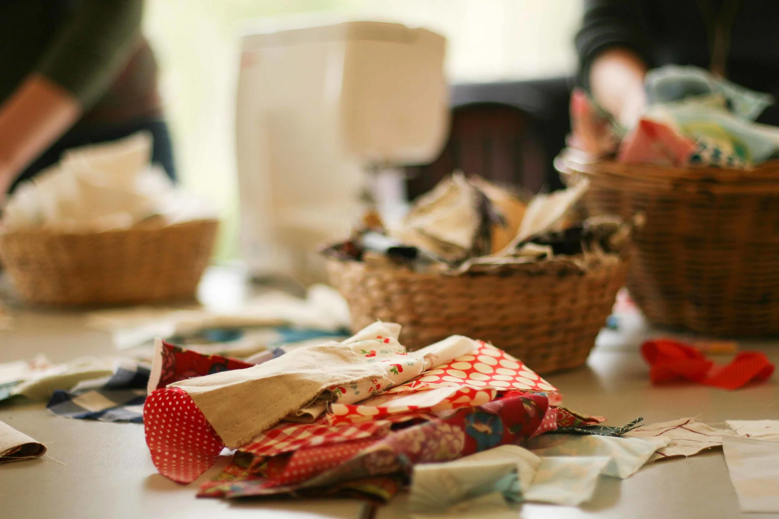 Leslie brought baskets of scraps to use - so much joy!