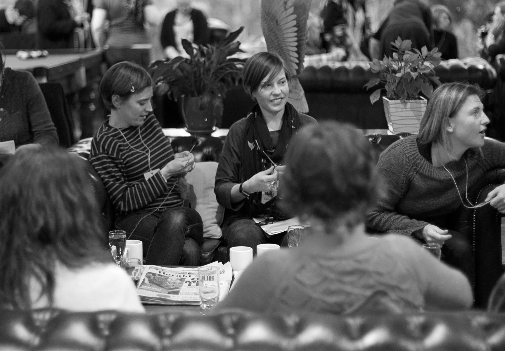 Pre dinner knitting. Photo by Siri Hayes