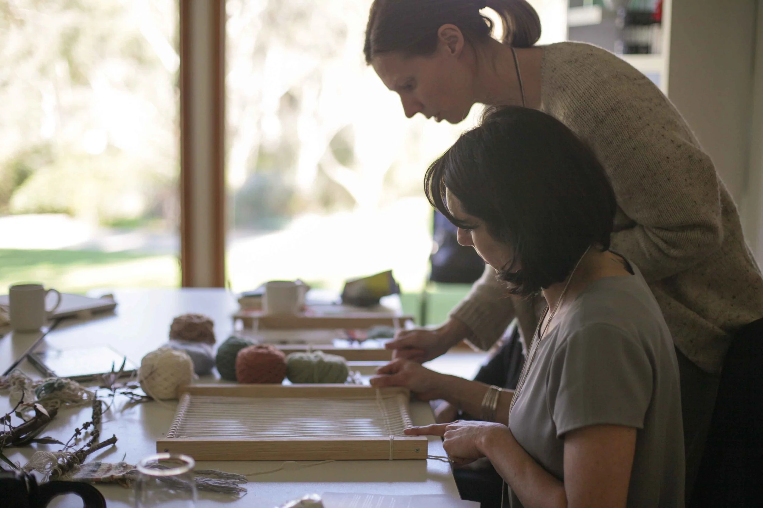 Belinda's weaving class.
