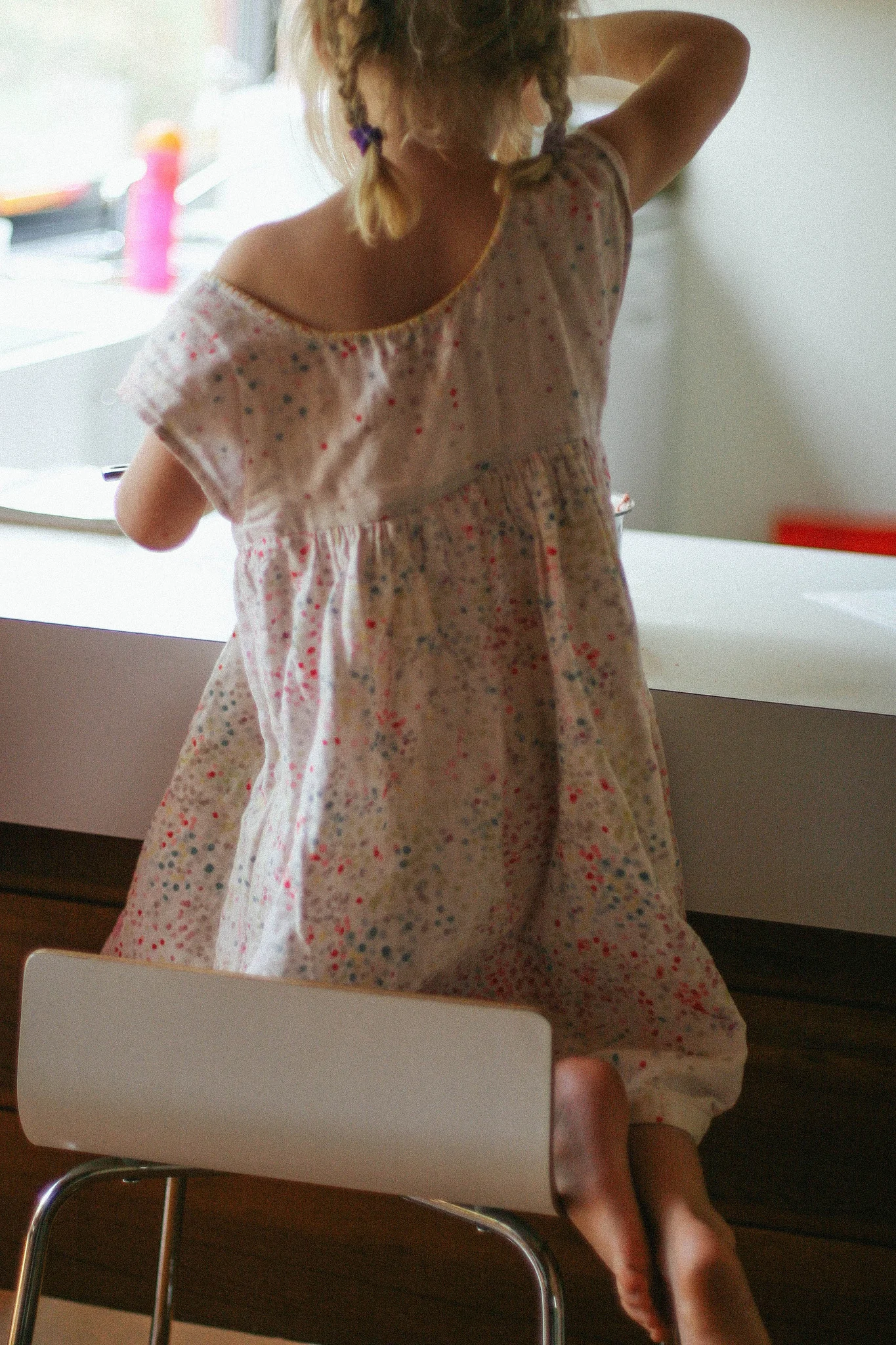 My first version of the Embroidered Denim Jumper from her 5yo birthday!