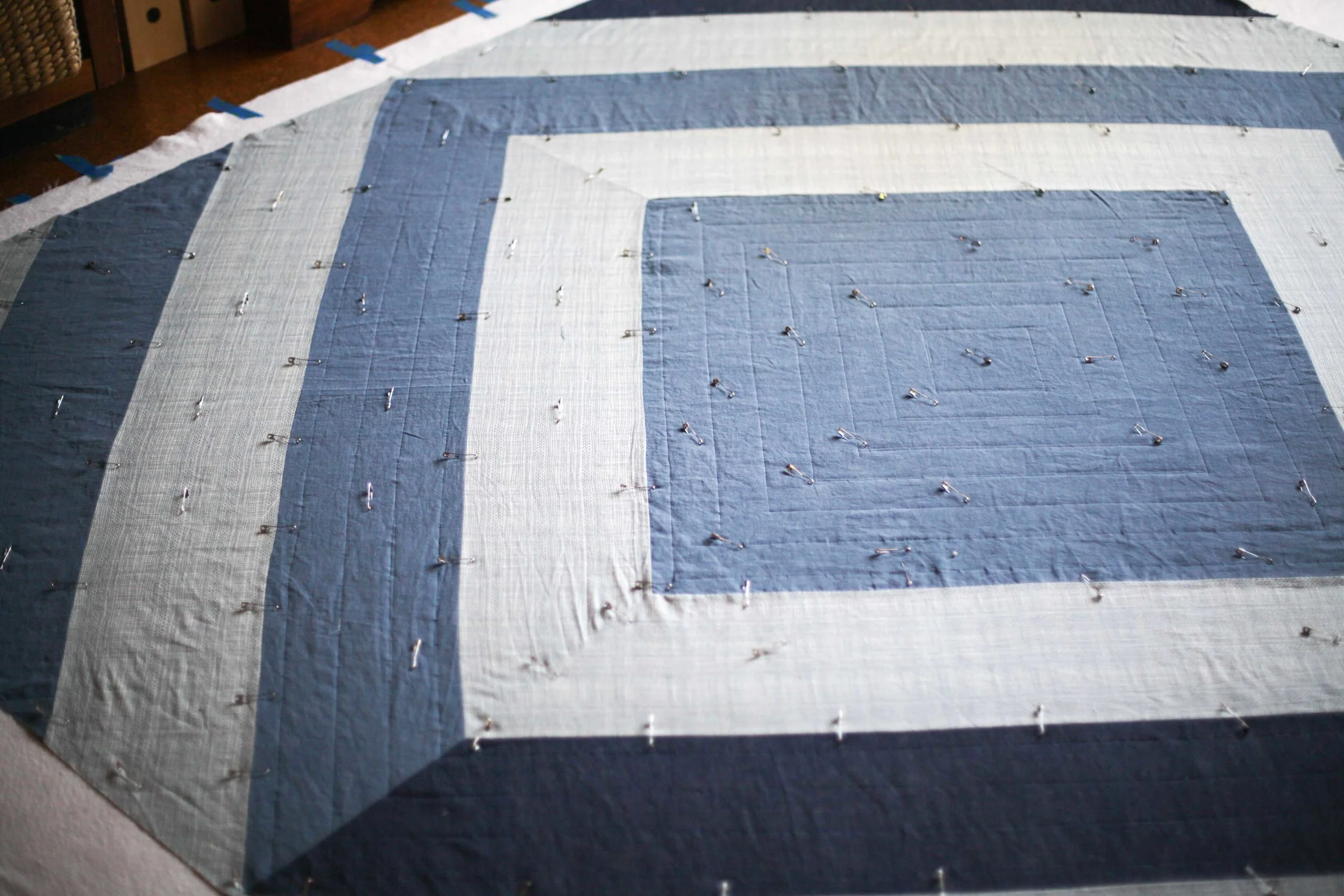 T hat isn't camera distortion my friends - t he corner of the quilt that is totally distorted. 