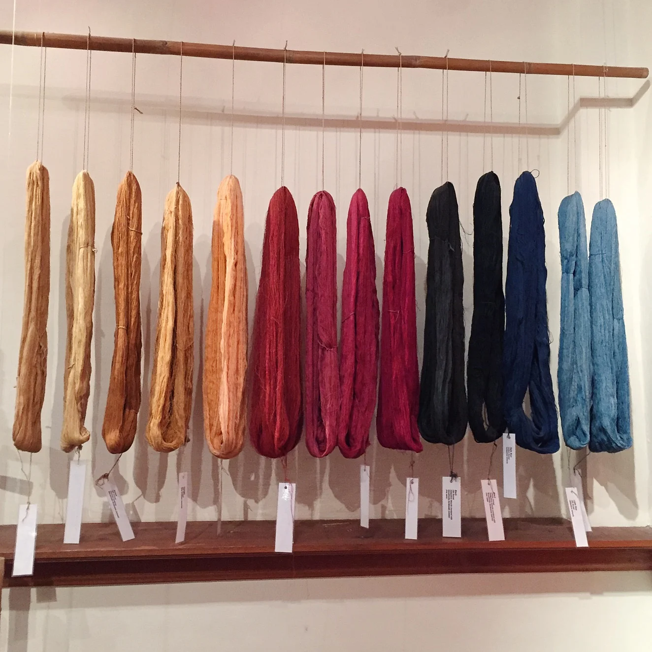 Naturally dyed silks.