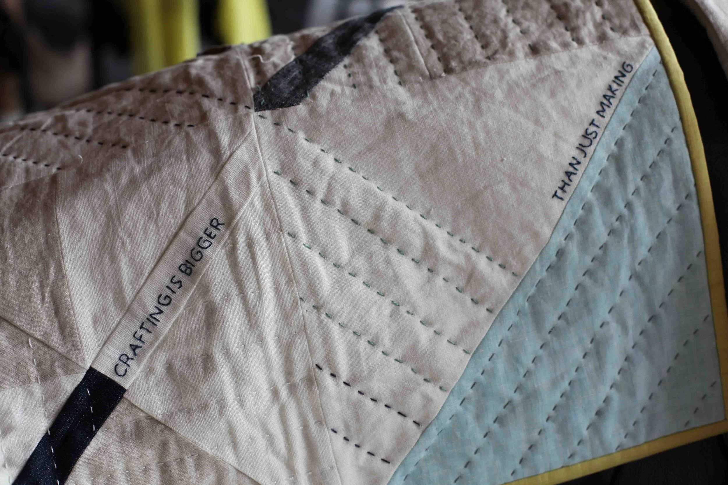 Some of Anna Farago's collaborative work for an upcoming exhibition. It came to hand quilting class as an example and inspiration.