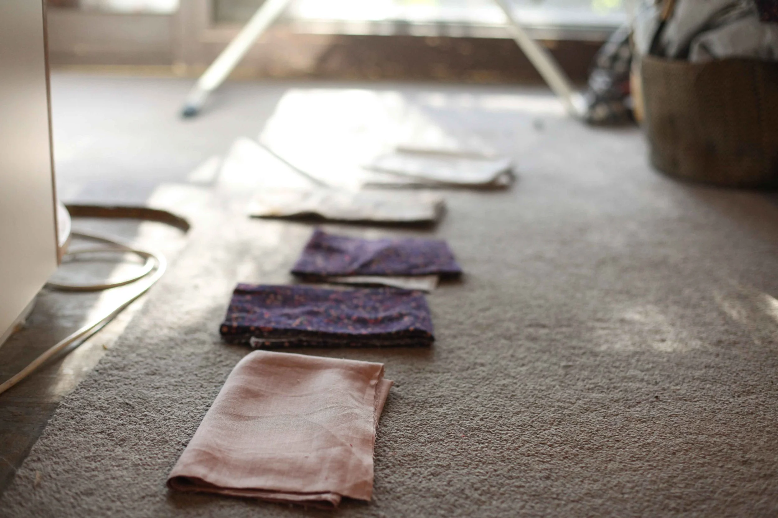 Five dresses lined up ready to go.
