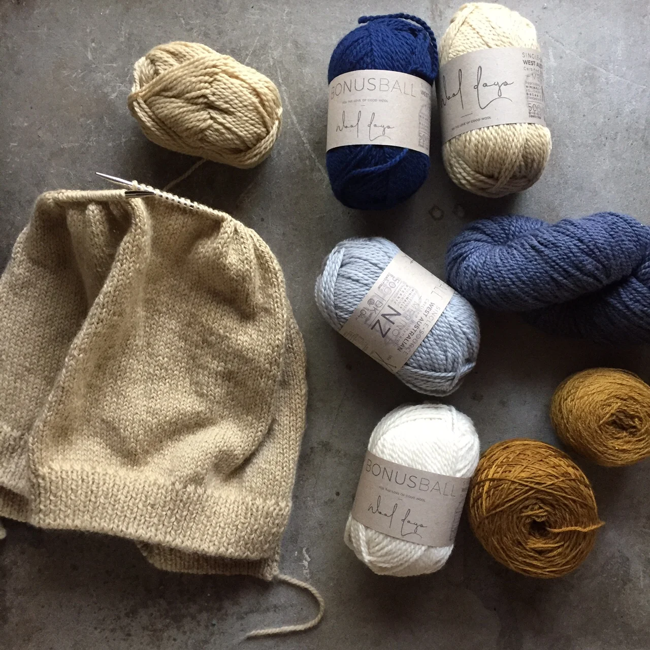 A spot of freestyle knitting .