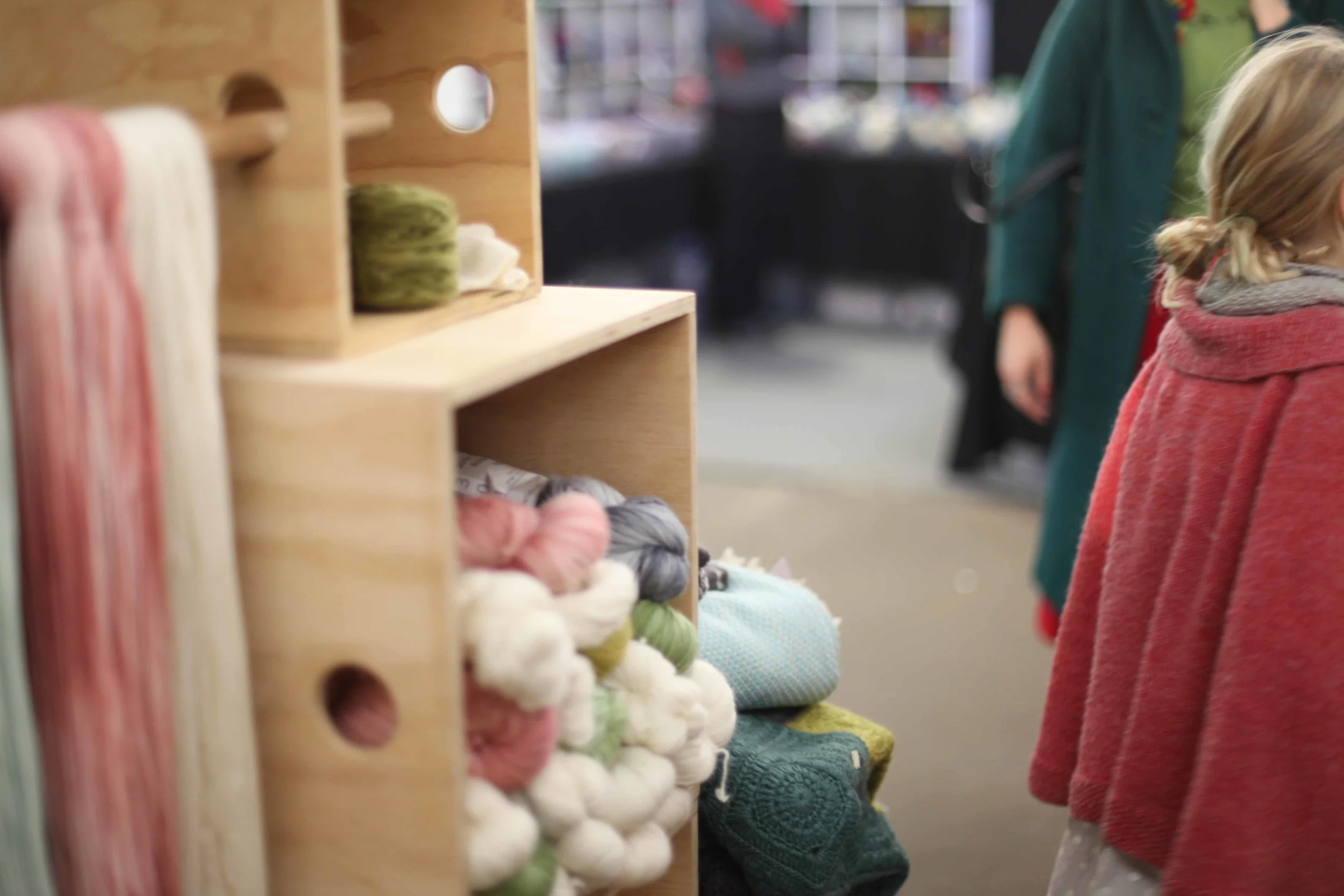 My kid trotted around in her handknit cape that we found in an op shop, her cowl and playtime dress..... looking very much the child of a maker. She did photobomb many of my photos making them unusable. I'm sitting here trying to be forgiving. ;)