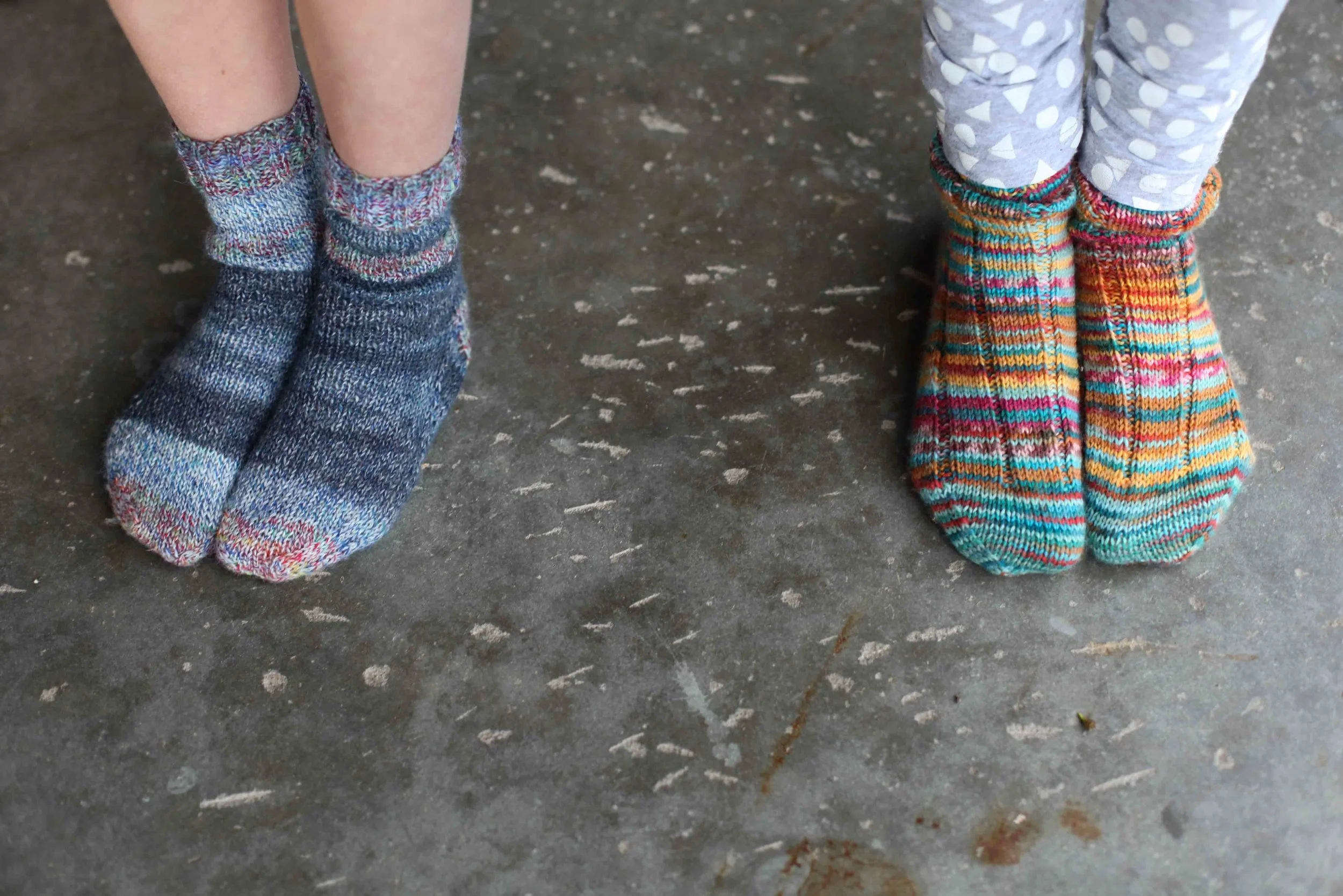 Our only purchases were socks from the guild. There was a third kid/pair but there was too much wrestling to have all three in the one frame. #twoouttathreeaintbad#notasockknitter