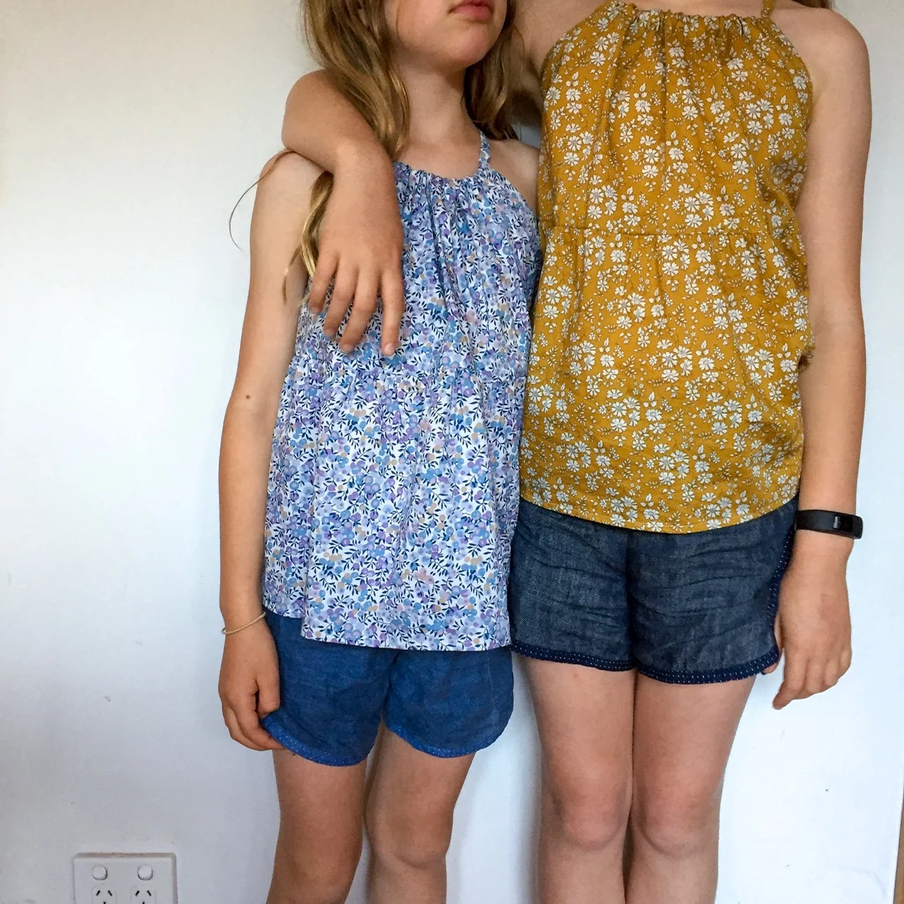 Their xmas tops with some of their new summer shorts.