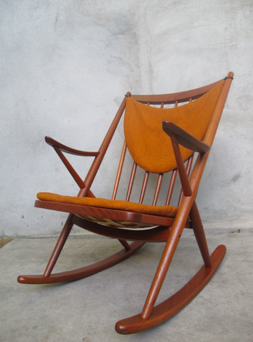 BRAMIN DANISH MODERN ROCKING CHAIR BY FRANK REENSKAU