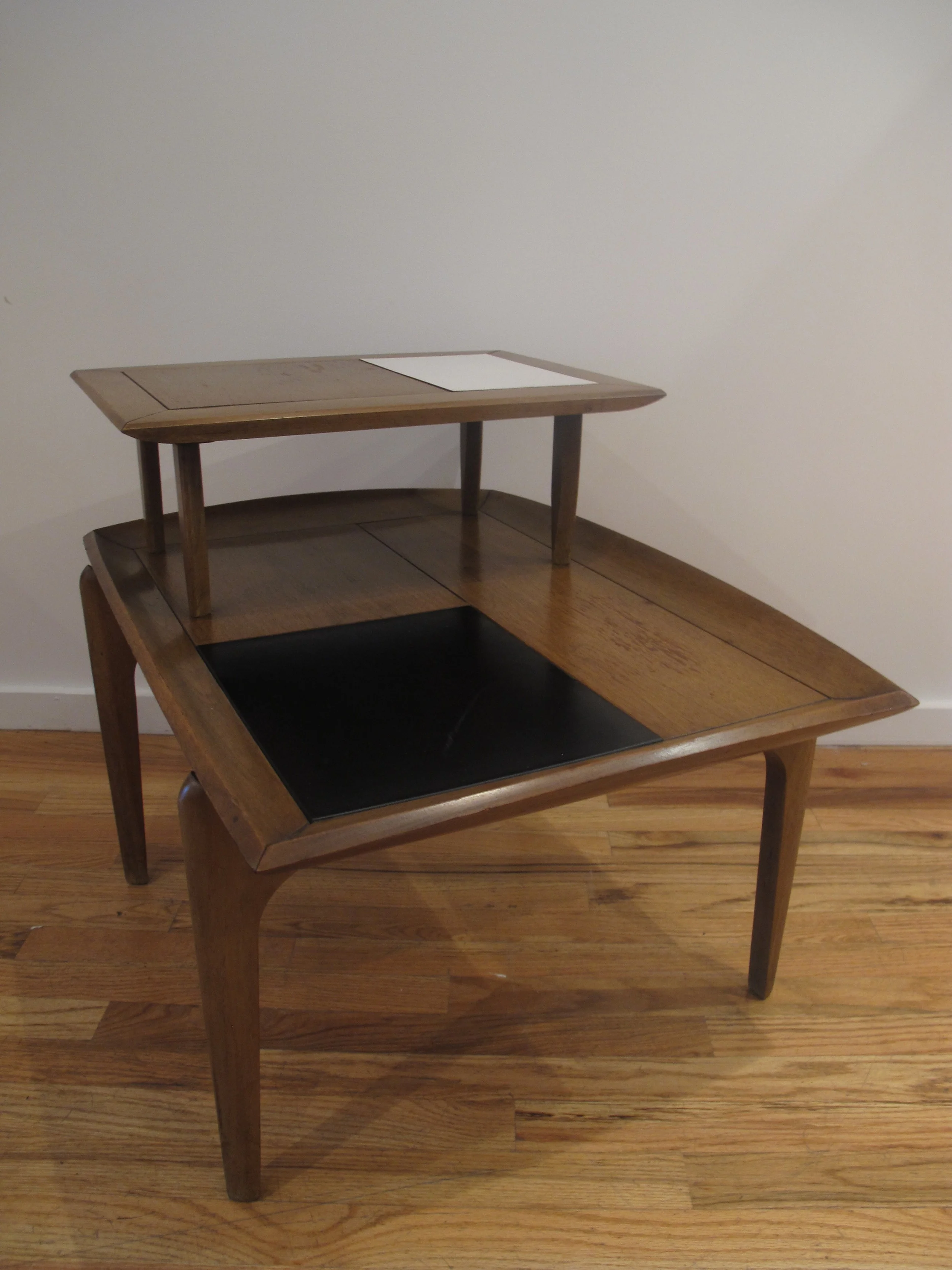 MID CENTURY TWO-TIER TILED END TABLE