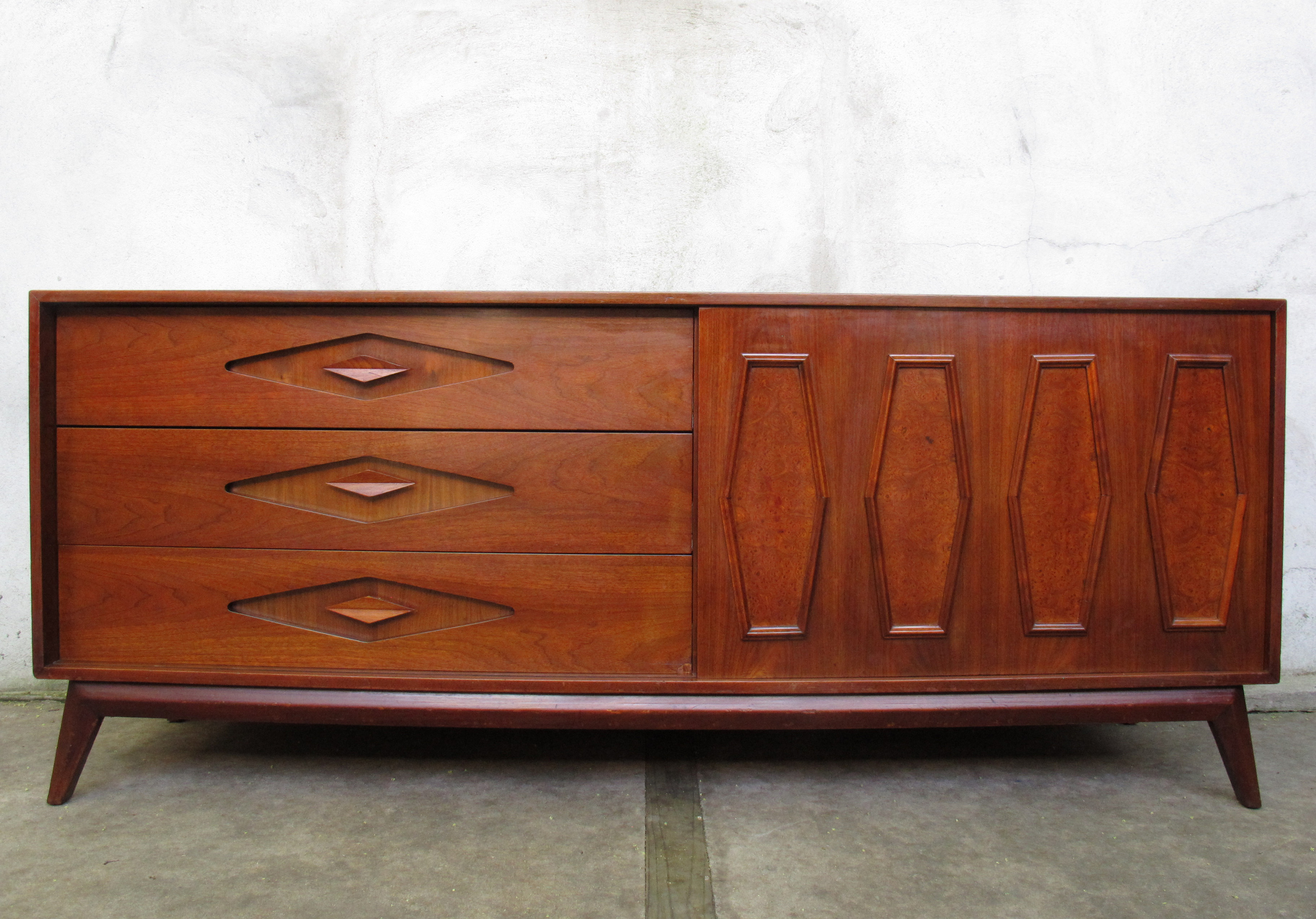 MID CENTURY SLIDING DOOR LONG DRESSER