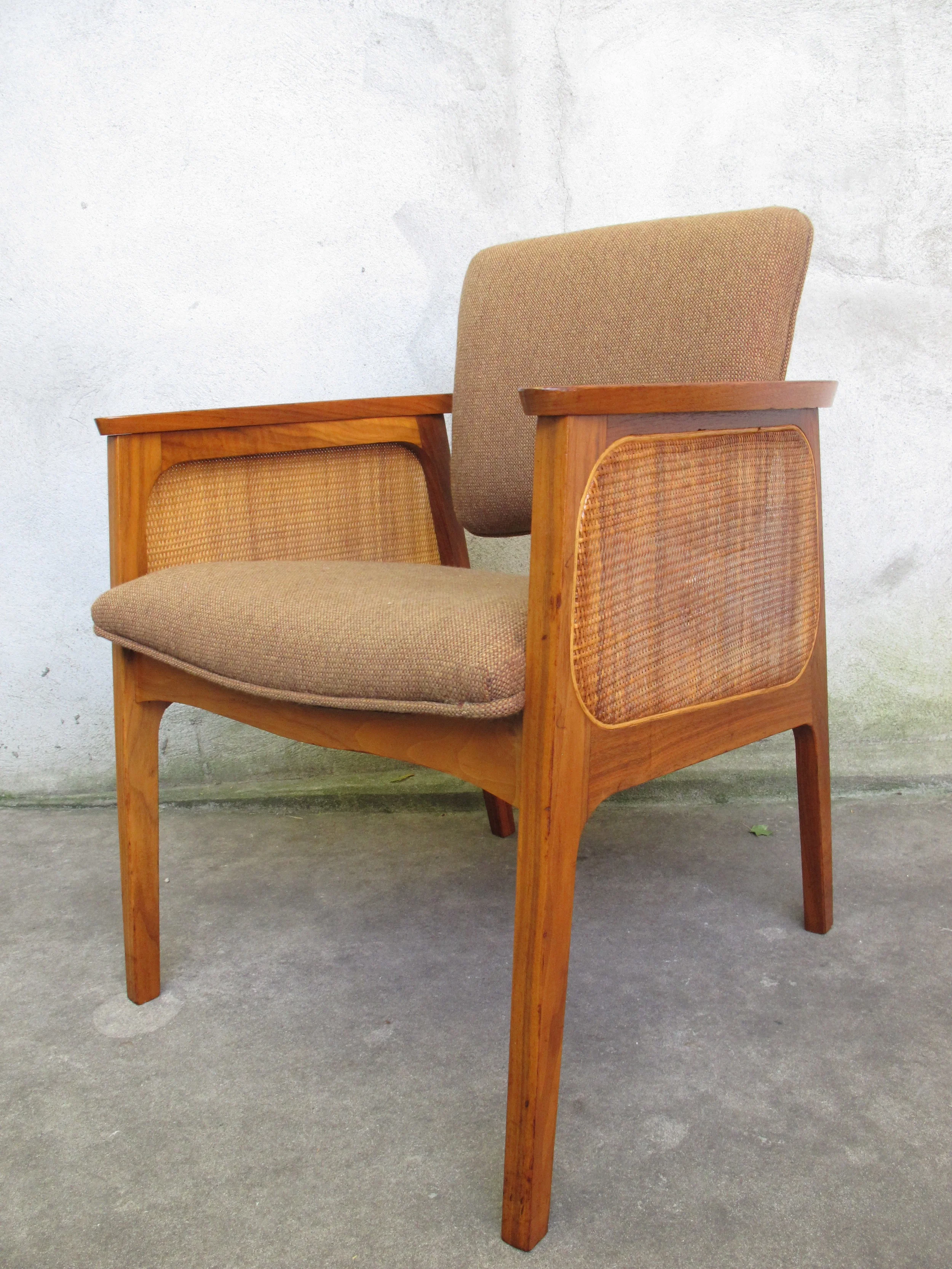 MID CENTURY MODERN CANE ARMCHAIR