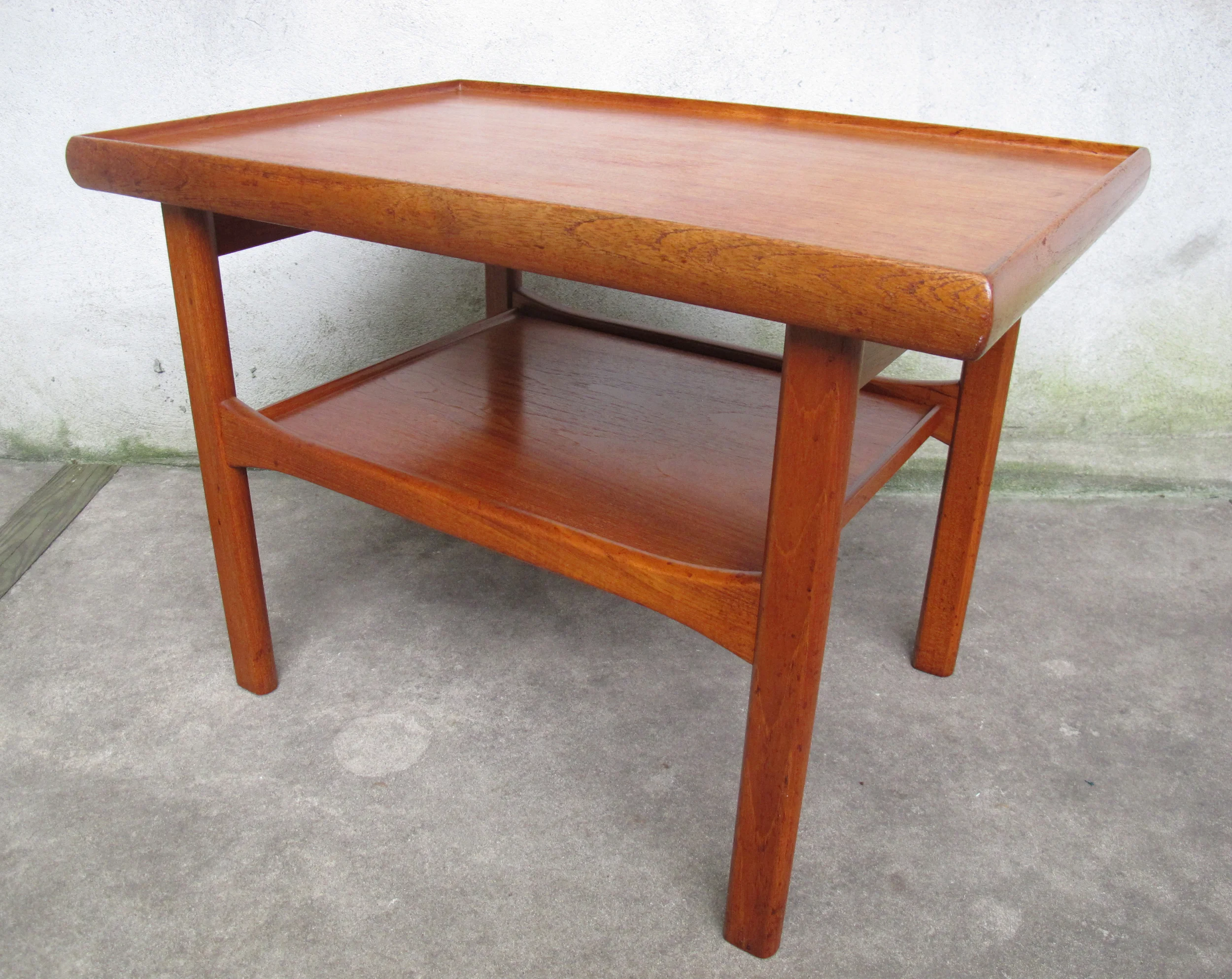 DANISH MODERN TWO TIER TEAK END TABLE BY MOREDDI