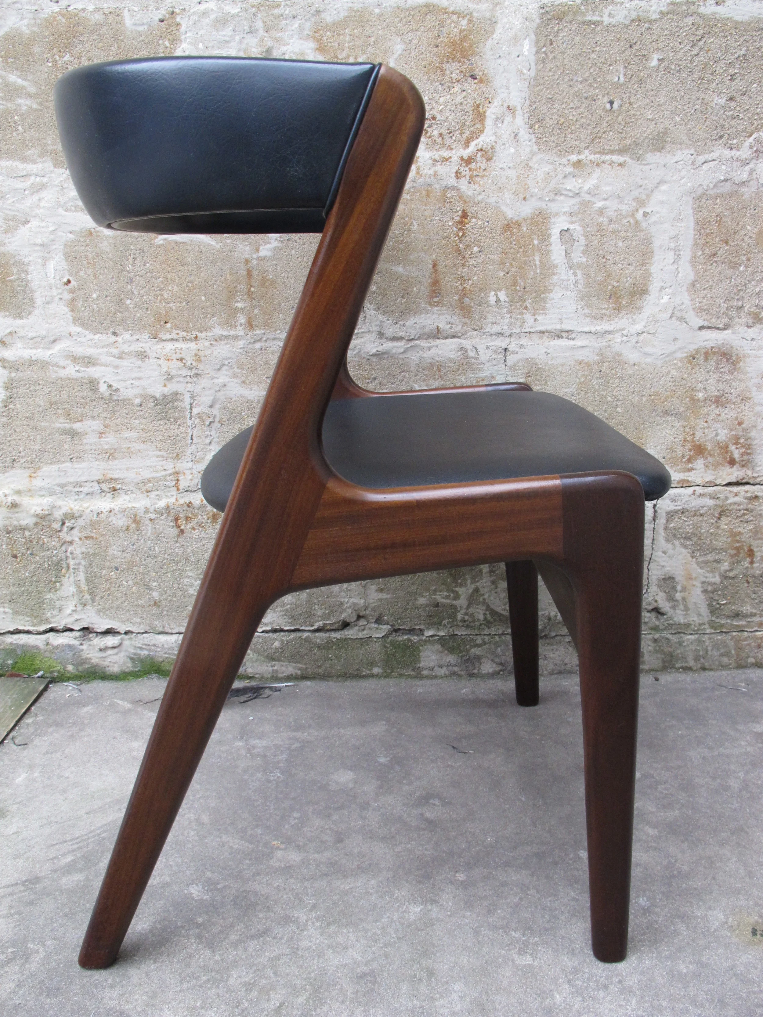 DANISH MODERN WALNUT SIDE CHAIR BY KAI KRISTIANSEN