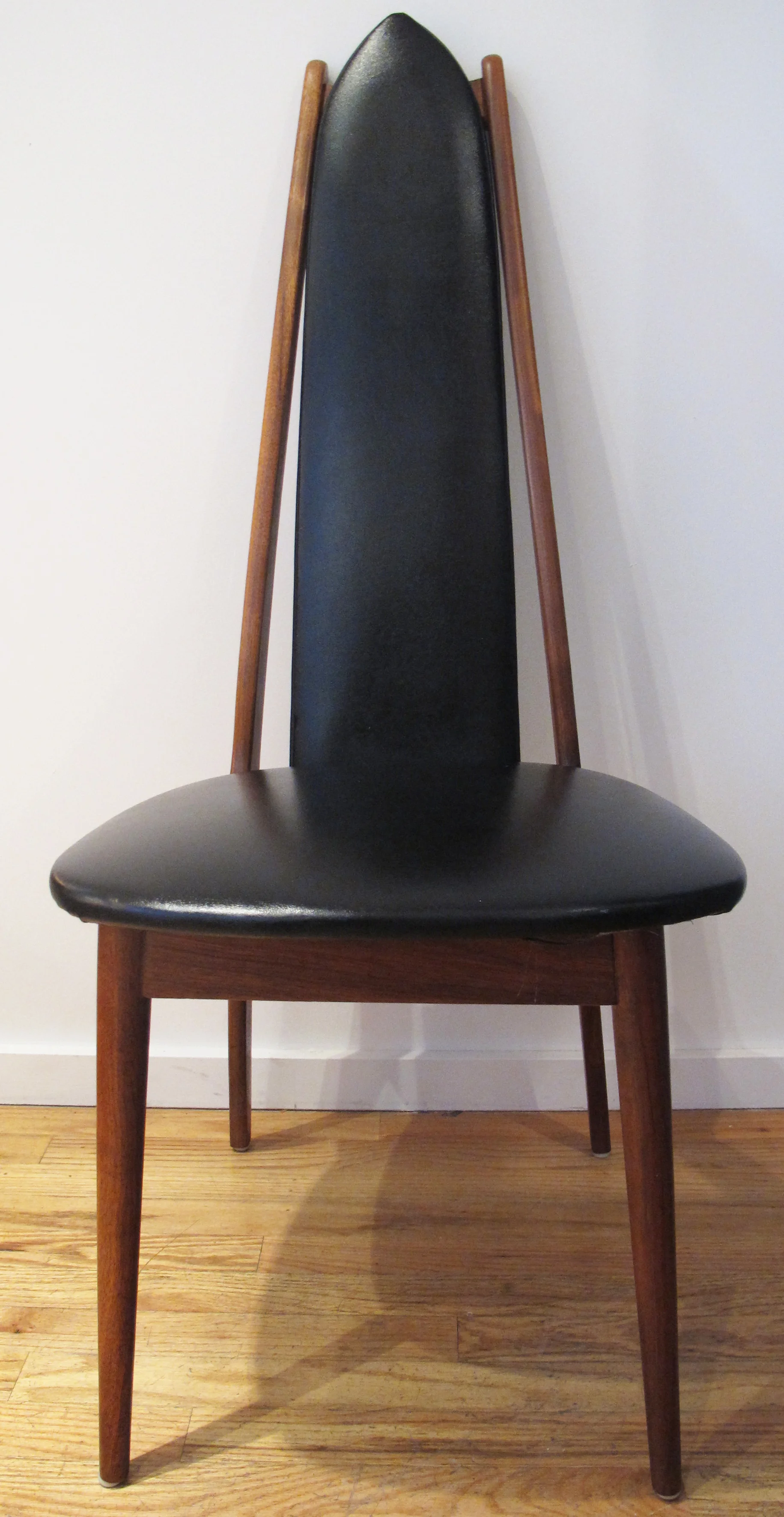 MID CENTURY HIGH BACK WALNUT CHAIR