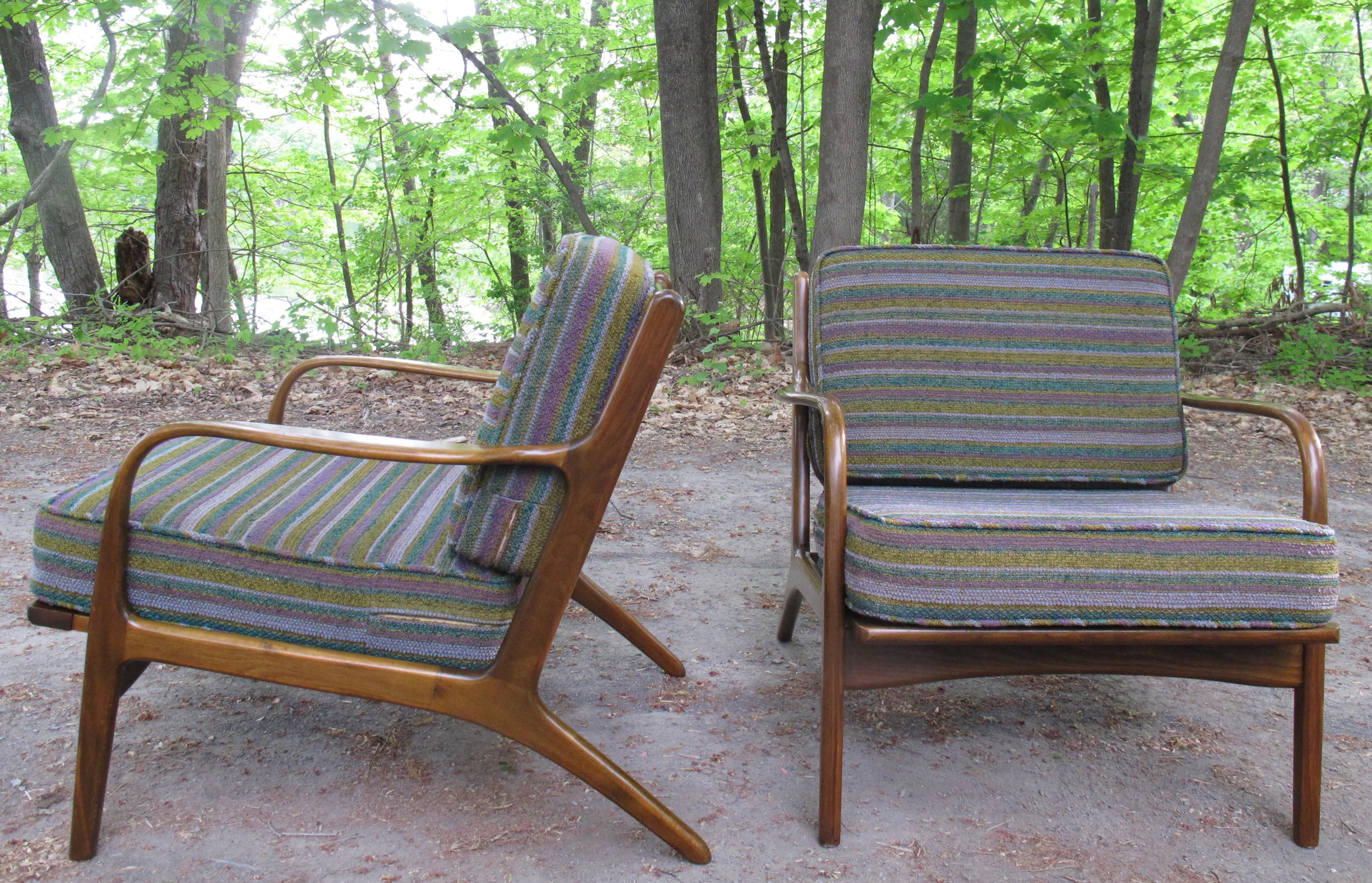 PAIR OF DANISH MODERN SPINDLE BACK LOUNGE CHAIRS