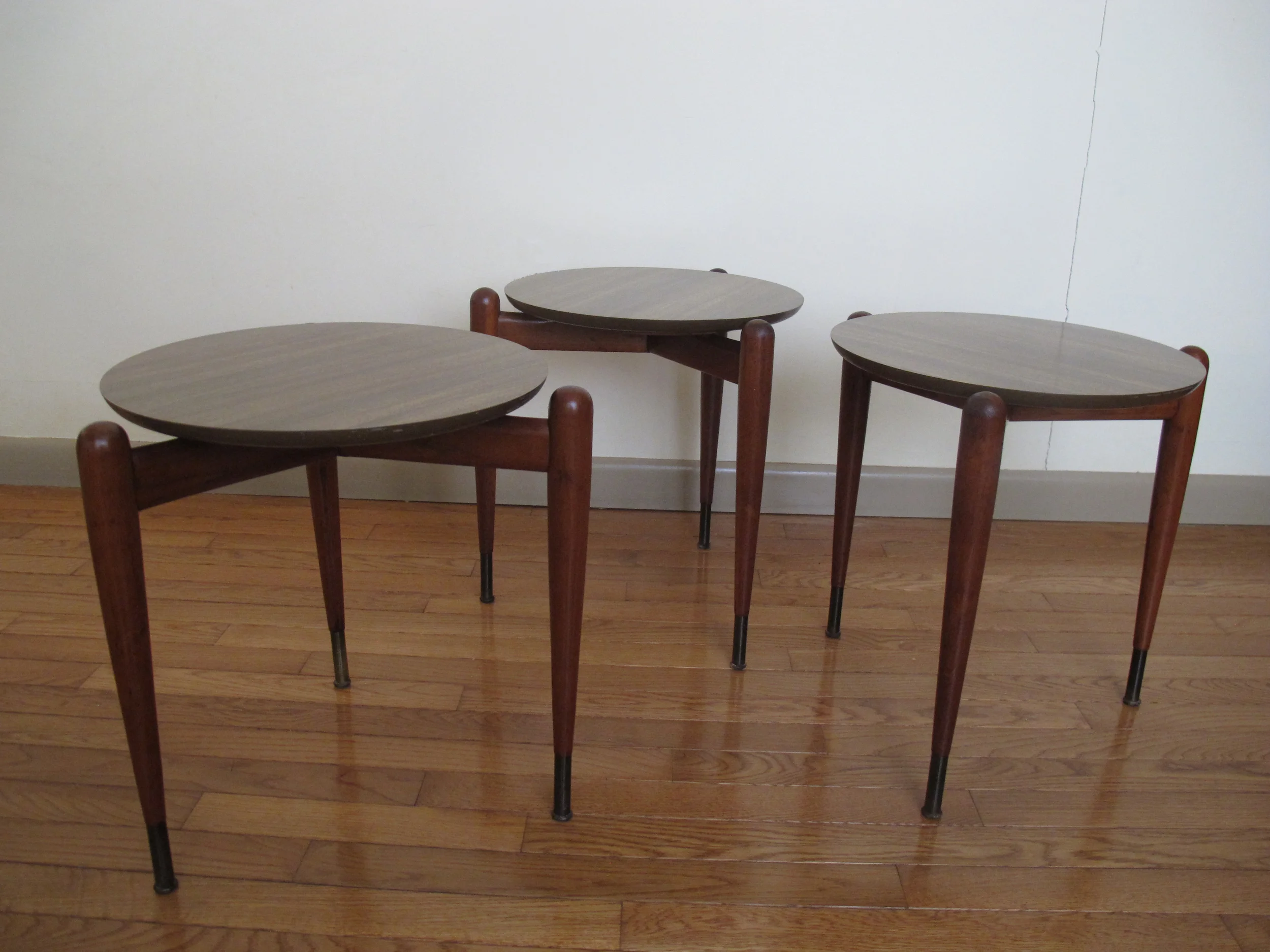 SET OF DANISH MODERN STYLE STACKING TABLES
