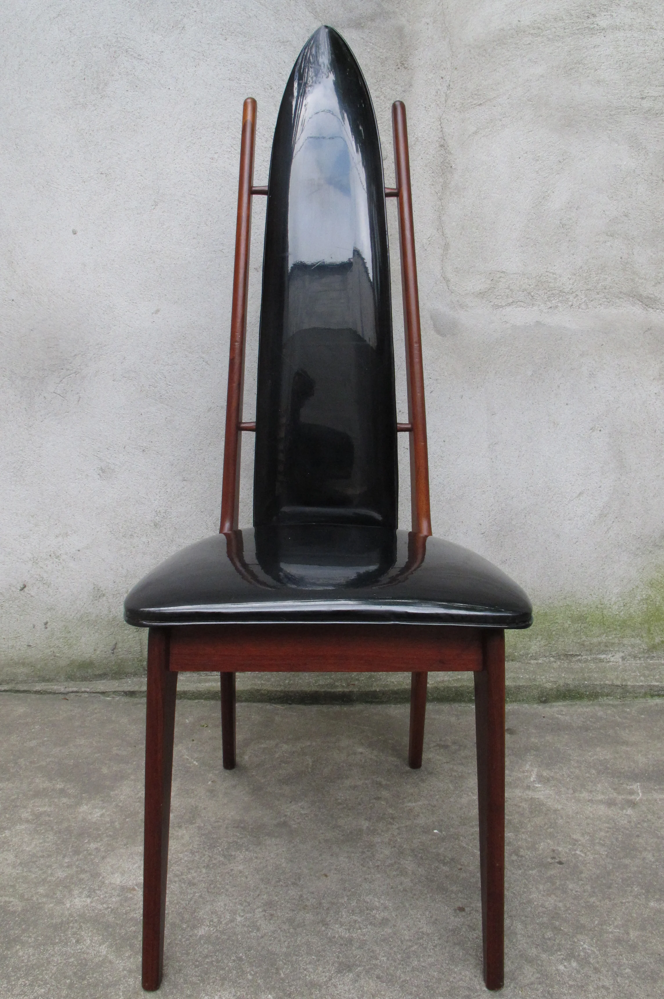 MID CENTURY HIGH BACK WALNUT CHAIR BY RICHBILT