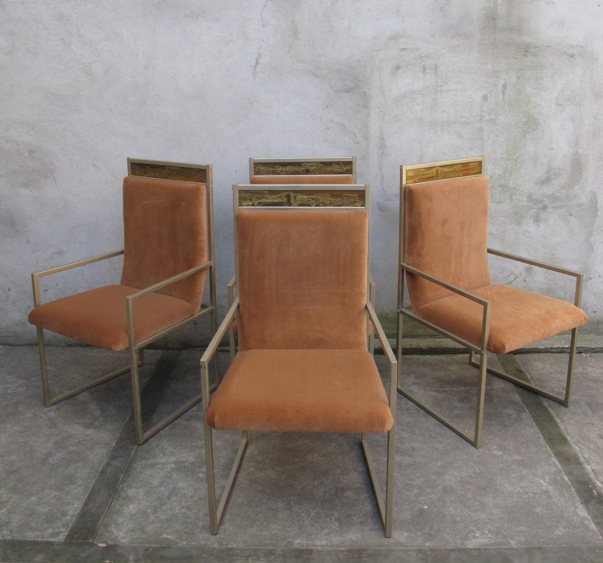 SET OF FOUR MASTERCRAFT DINING CHAIRS BY BERNARD ROHNE