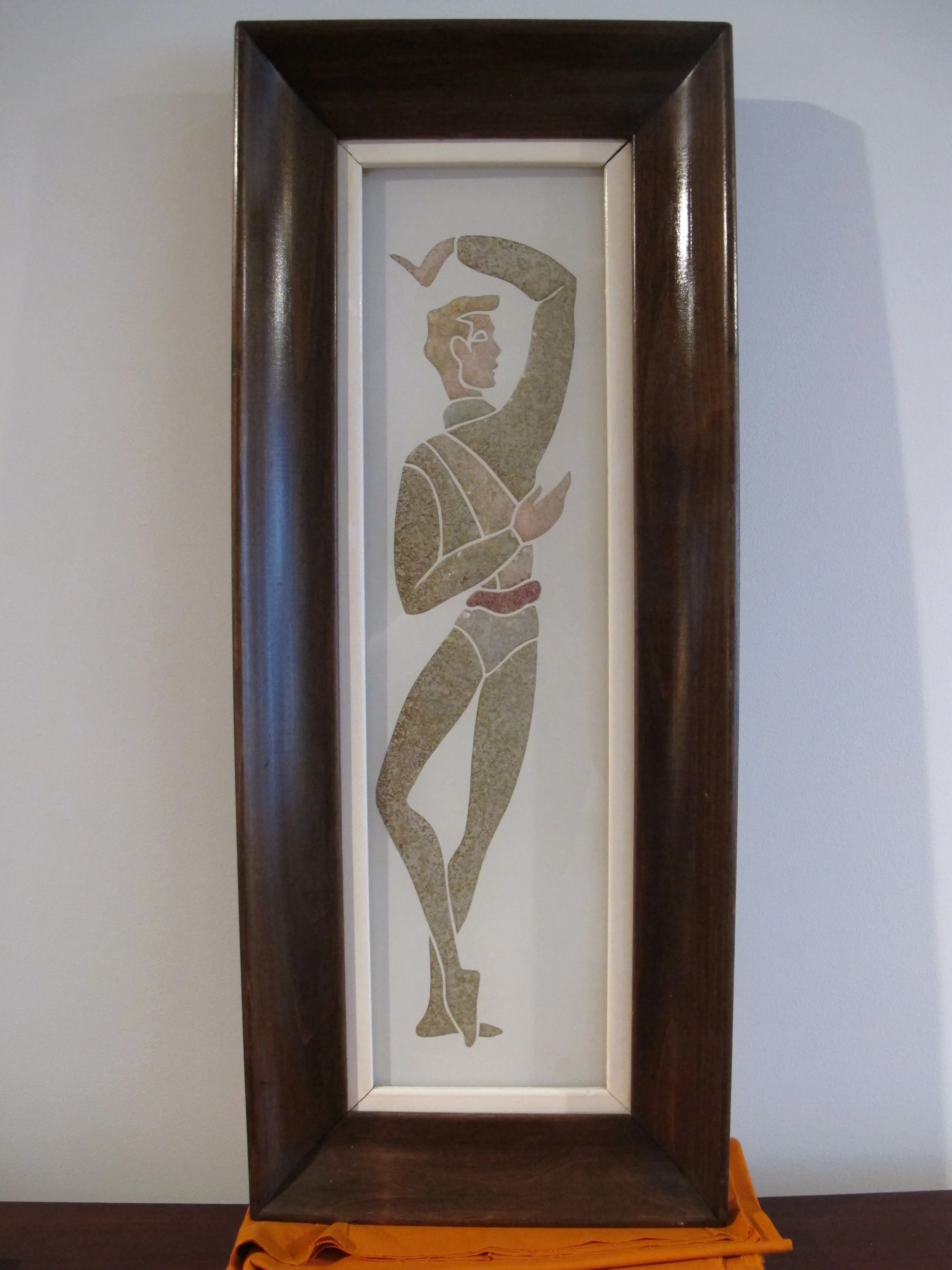 MID CENTURY PEBBLE GLASS MOSIAC DANCER