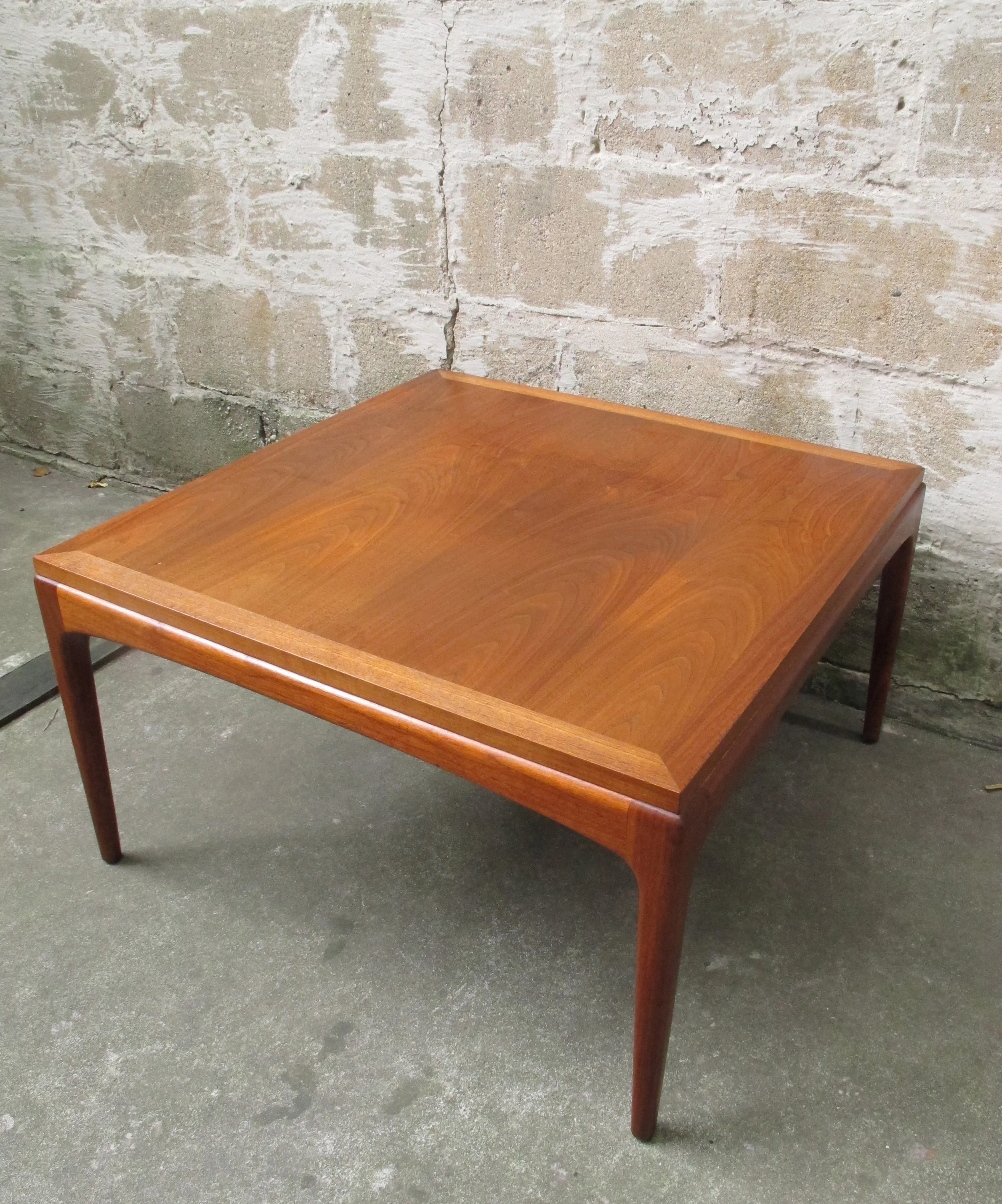 DANISH MODERN SQUARE WALNUT SIDE TABLE