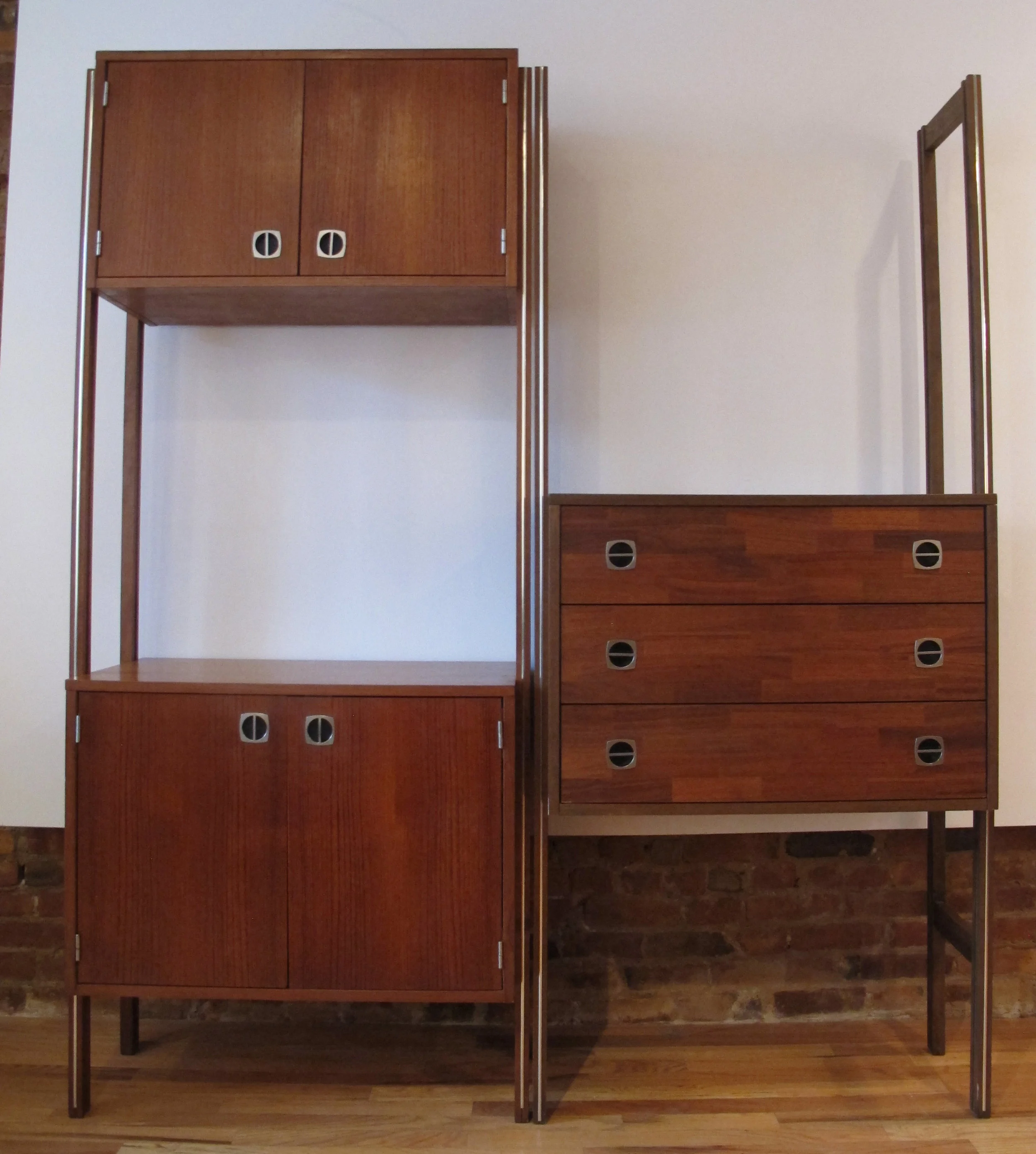 DANISH MODERN TEAK MODULAR WALL UNIT