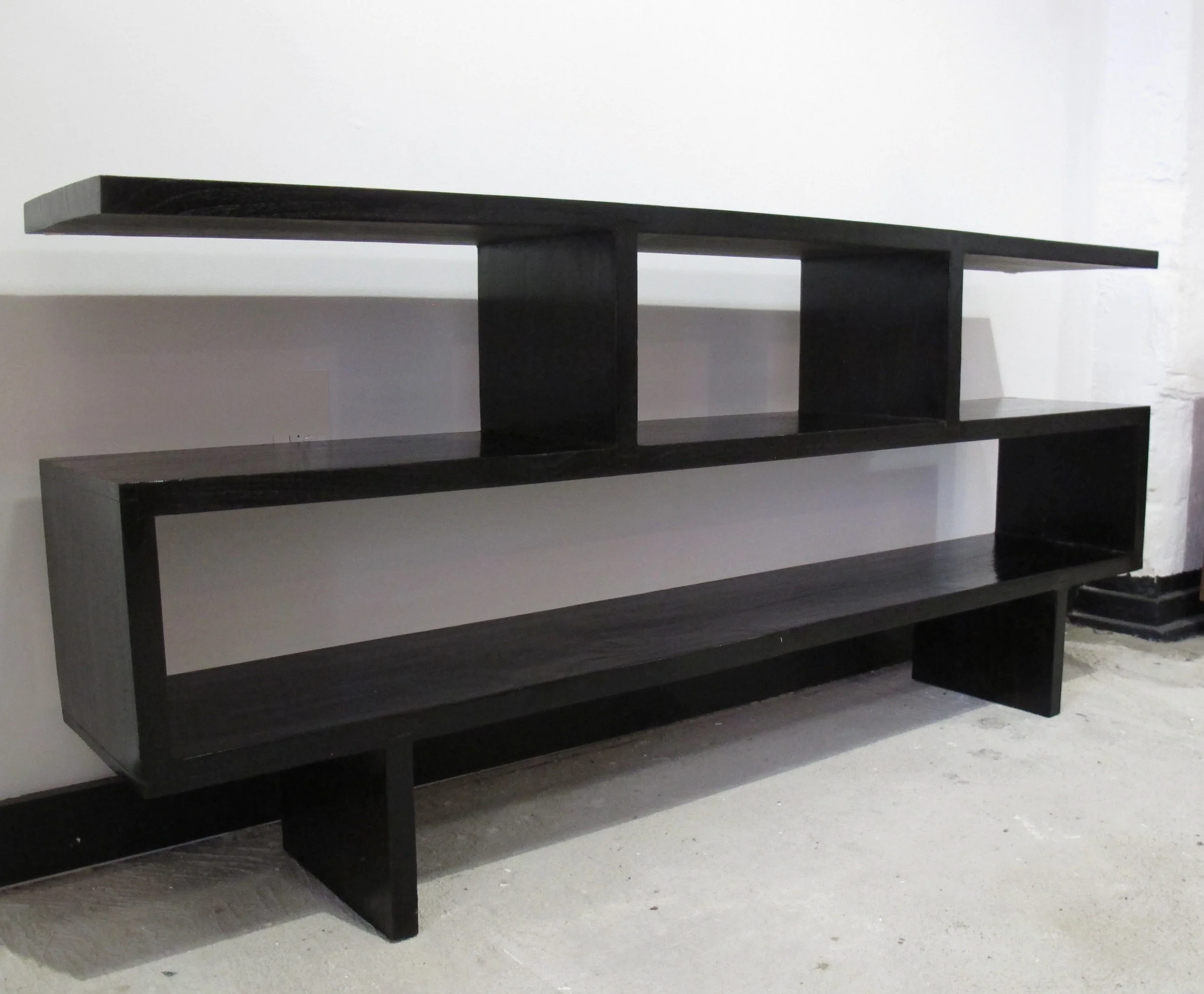 MID CENTURY EBONIZED OAK STORAGE UNIT