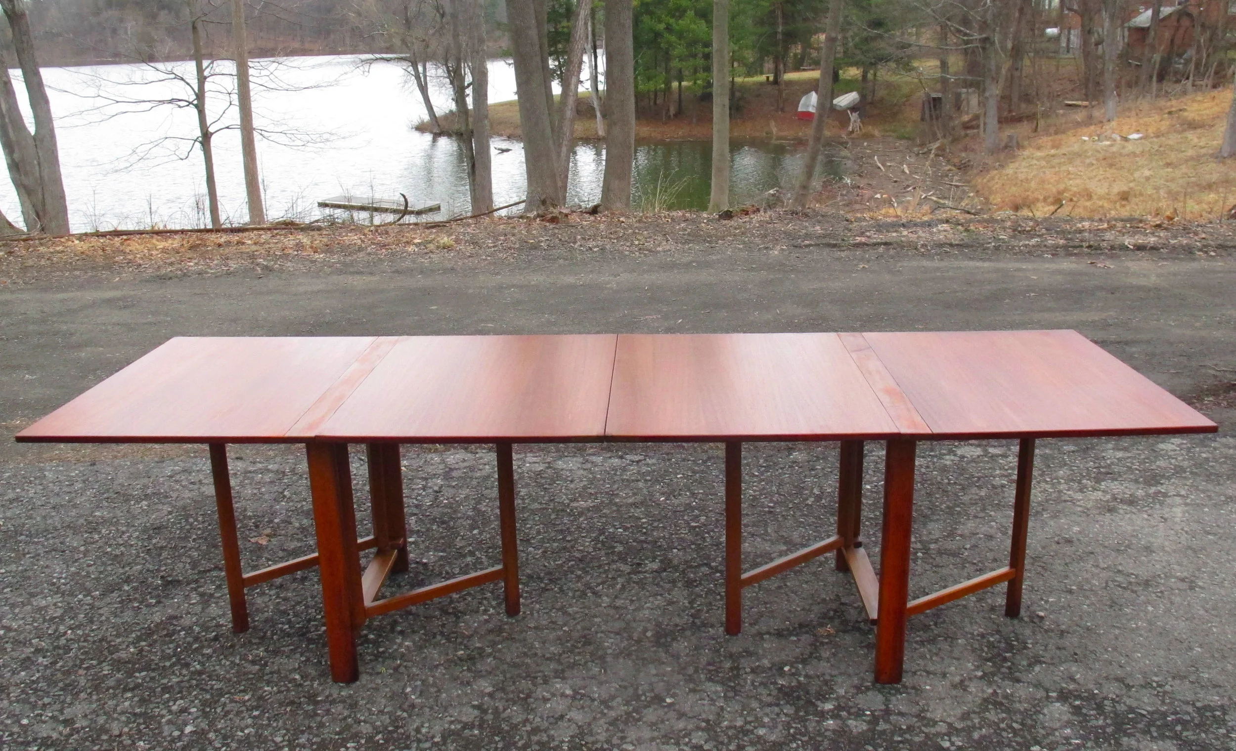 SWEDISH BRUNO MATHSSON STYLE MARIA FOLDING TEAK DINING TABLE
