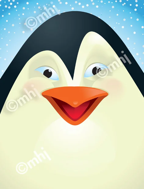 Happy Penguin Close Crop Image