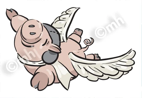 Flying Pig Cartoon