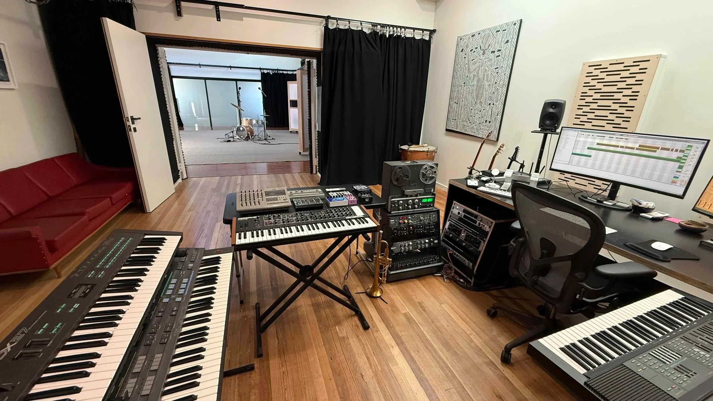 View from audio production 
studio 