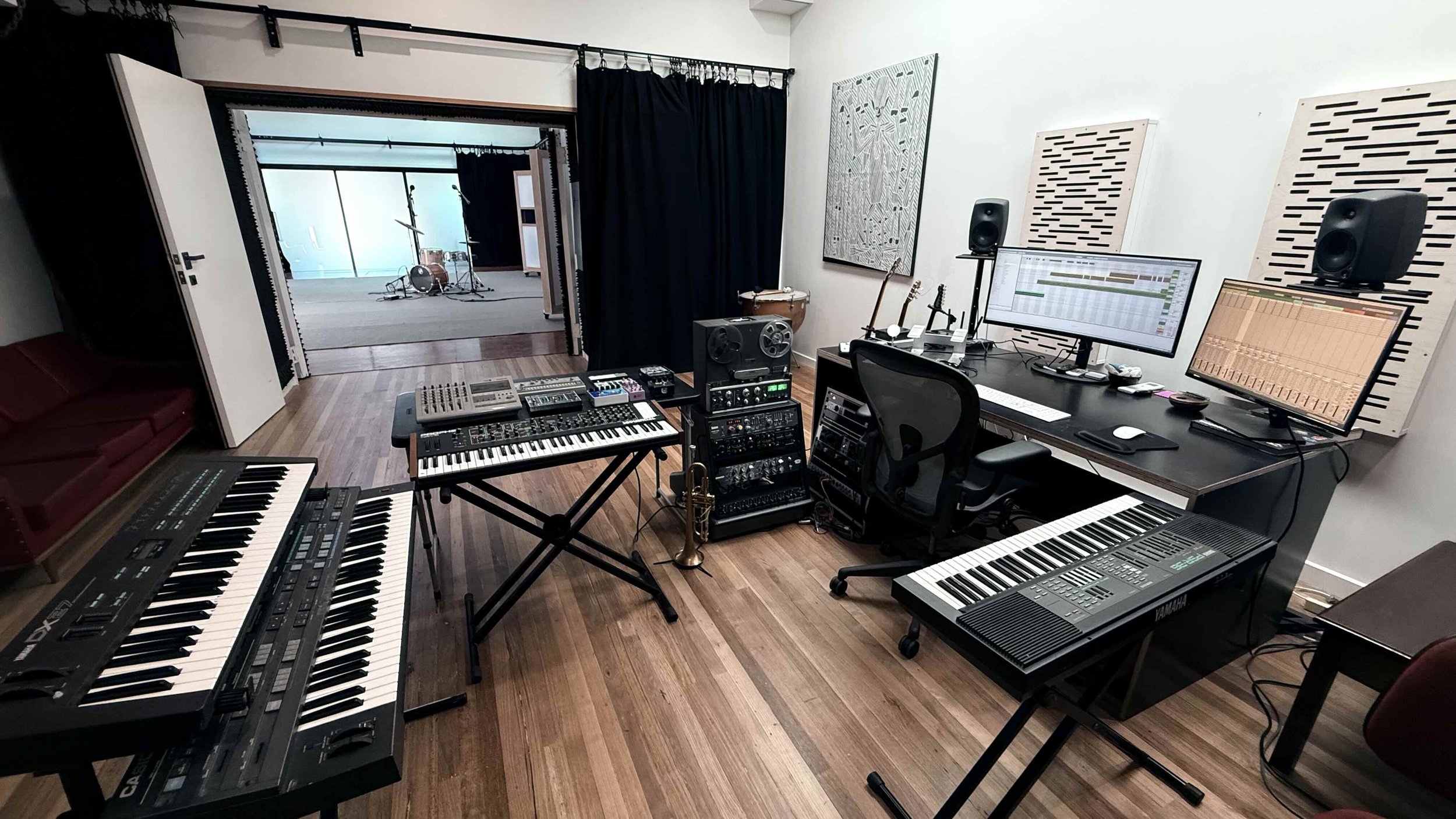 View from audio production 
studio 