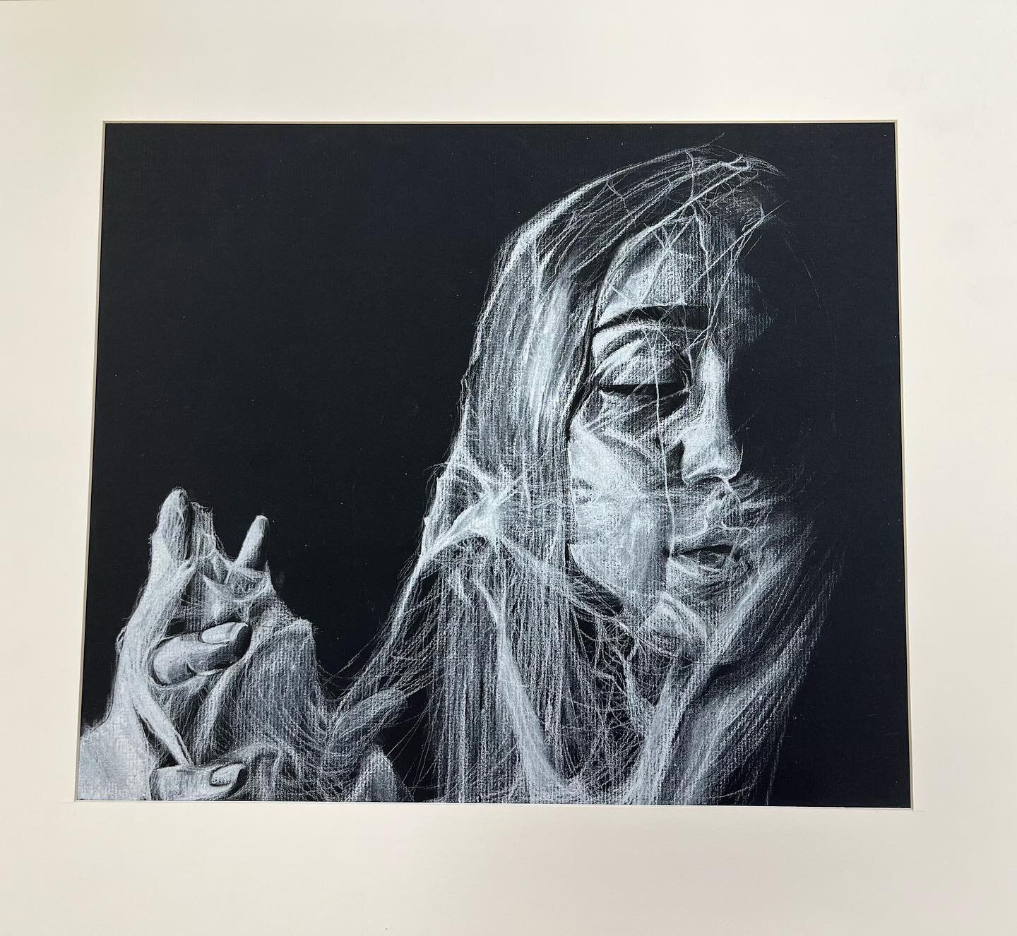 Ava, self-portrait in pencil. Last week, she submitted her college applications with the intention to study neuropsych but we are pushing her to study art, too. We are so proud of her and excited to see which school she chooses 🤍