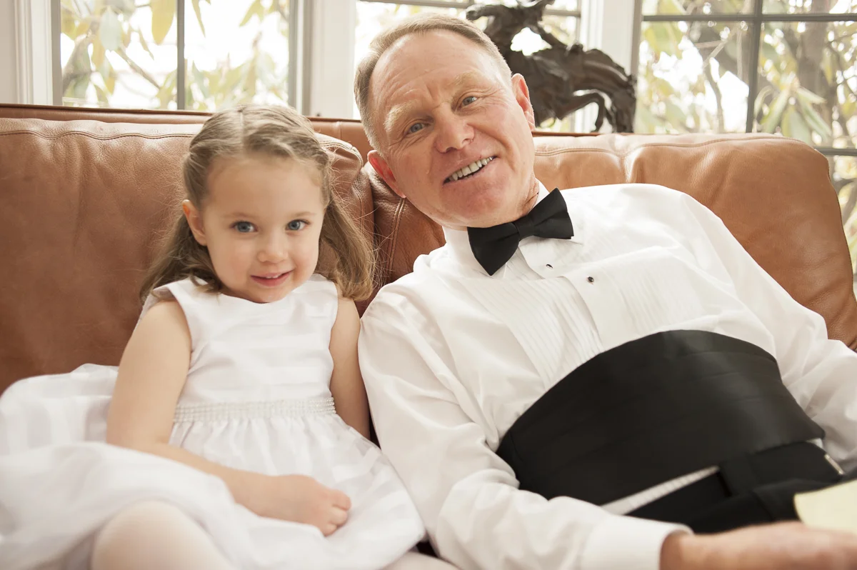 Brides Father and flower girl