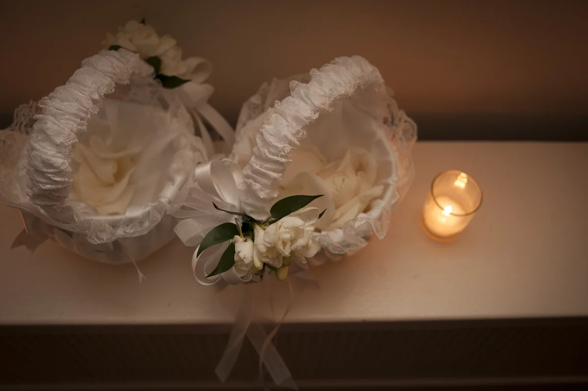 Basket of Petals with candle
