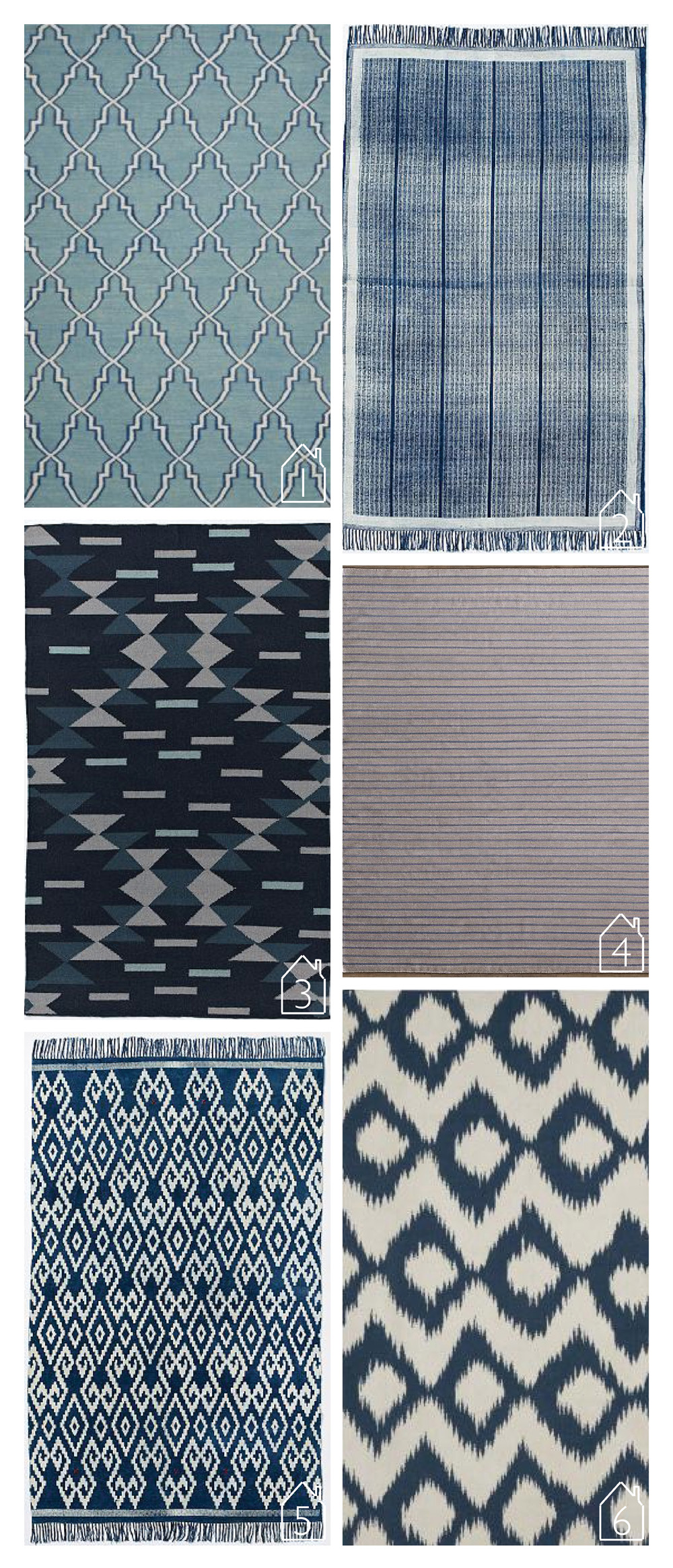 Indigo Flatweave Rugs The Place Home