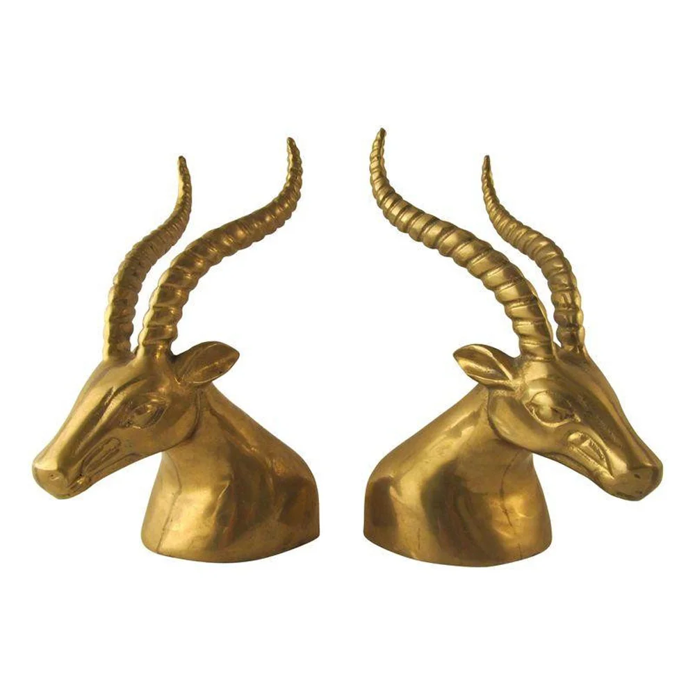 Brass Gazelle Bookends - $295