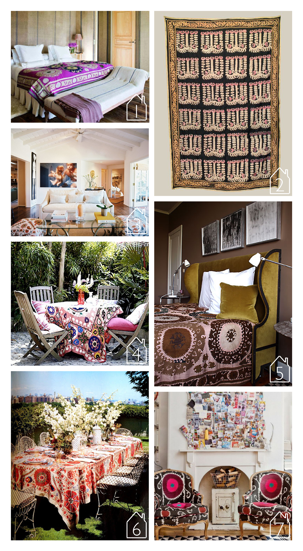 1. via style design life 2. via keep feeling fascination 3. home of Lulu DK founder via her blog trail of inspiration 4. via City Sage 5. via Casa Midy 6. source unknown 7. via nomad luxuries